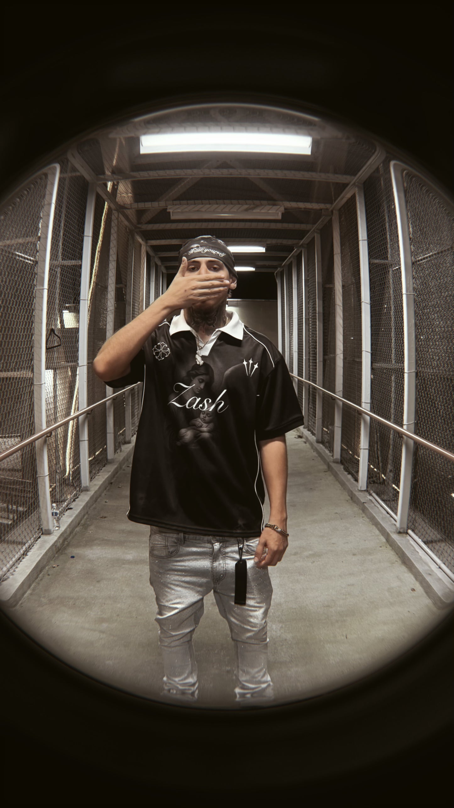 Skull cap ghost black