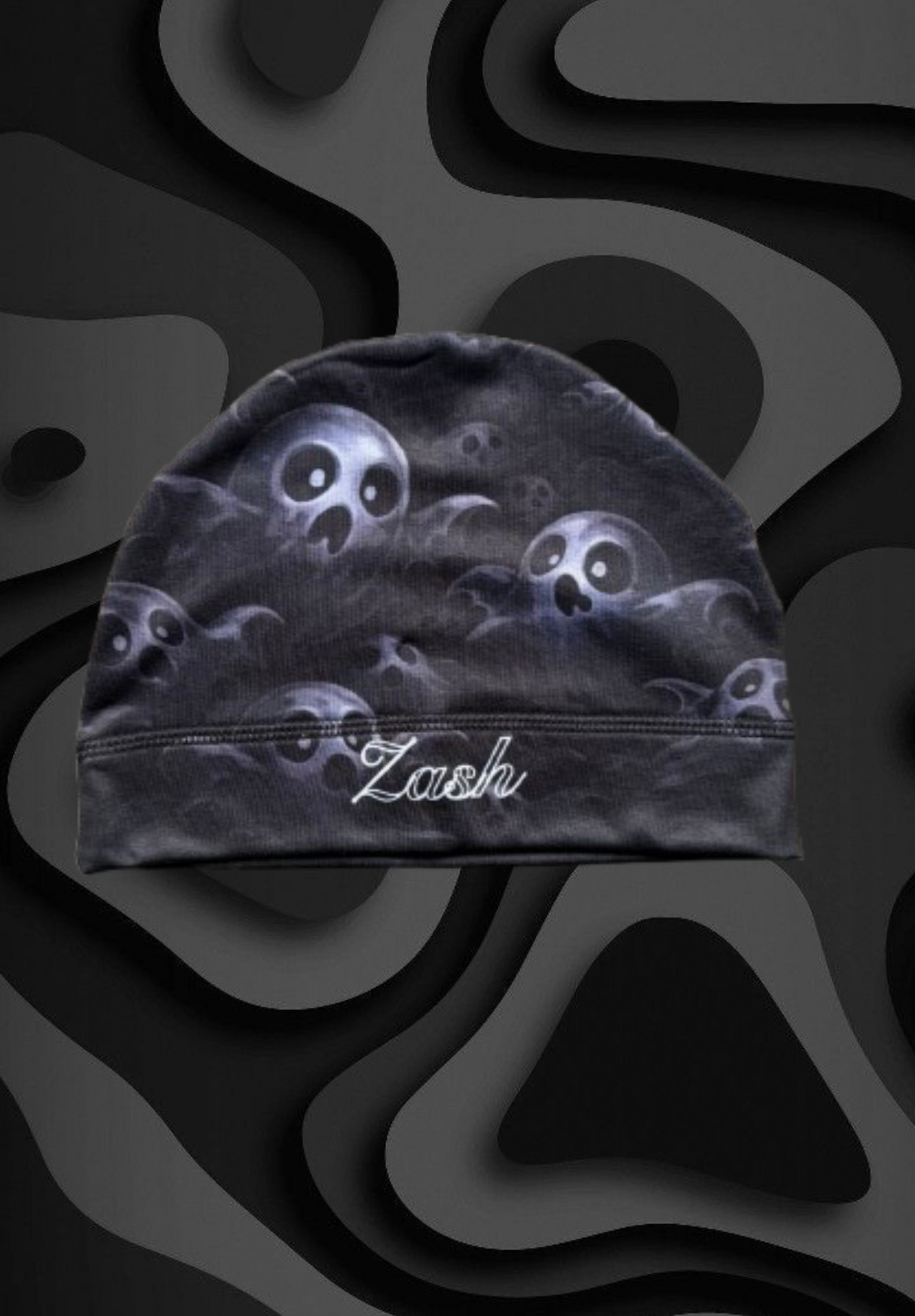 Skull cap ghost black