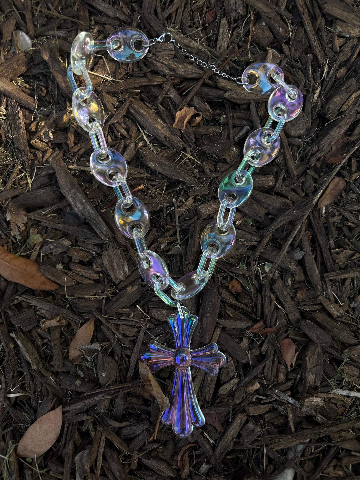 Opal Cross Link Necklace
